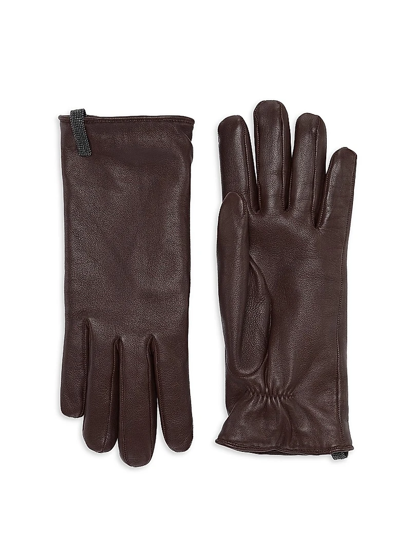 Nappa Leather Gloves with Monili