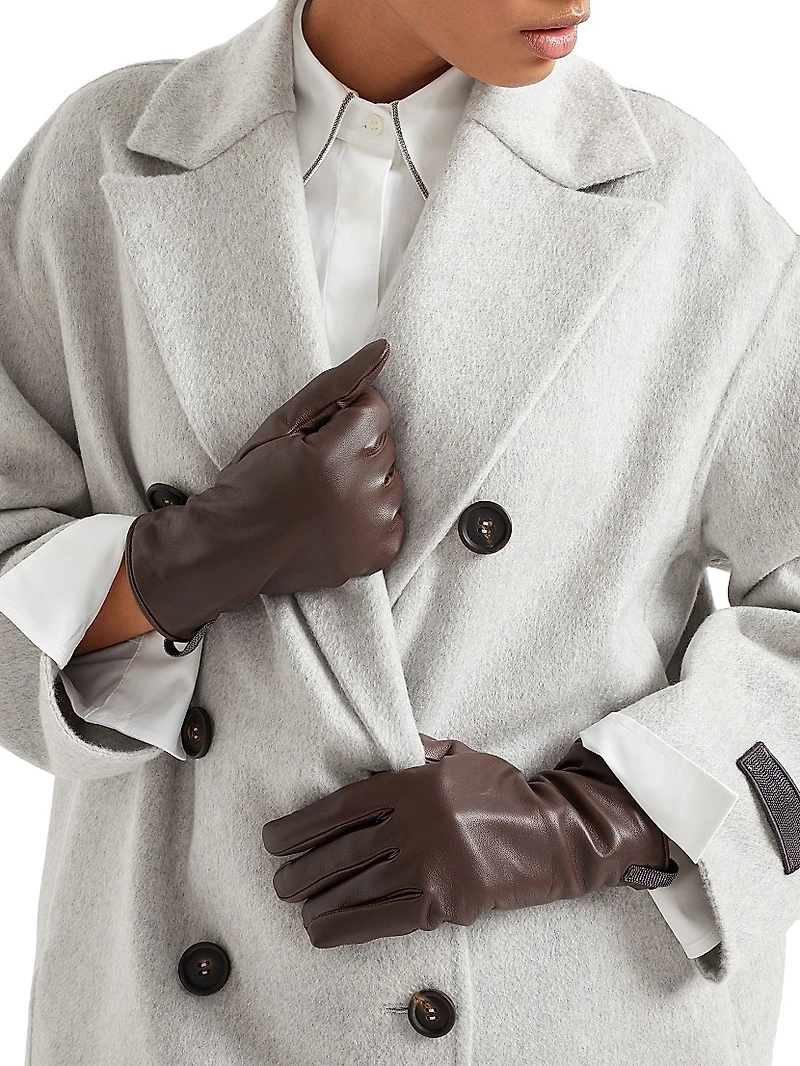Nappa Leather Gloves with Monili