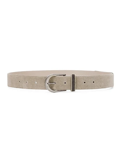 Suede Belt with Monili