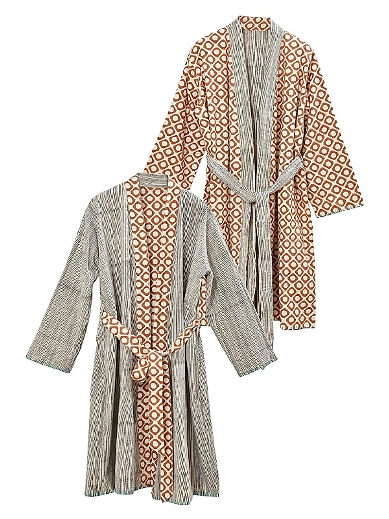 Block Print Reversible Robe