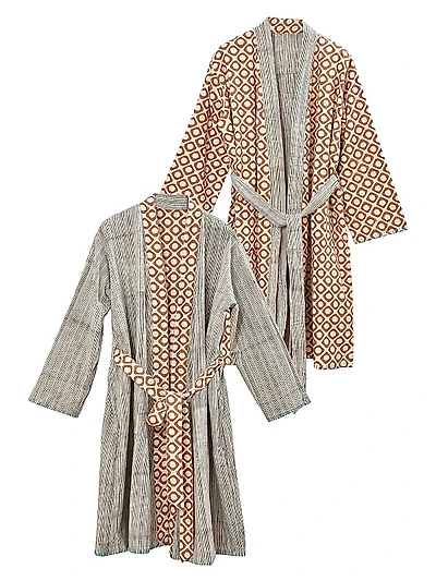 Block Print Reversible Robe