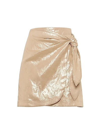Lamé Cotton Gauze Mini Sarong Skirt