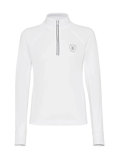 Techno Pique Sweatshirt with Logo and Precious Half Zip