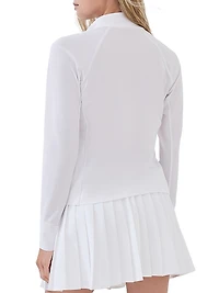 Techno Pique Sweatshirt with Logo and Precious Half Zip