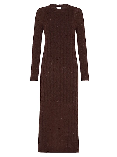 Mohair, Cotton and Wool Dazzling Cable Knit Dress