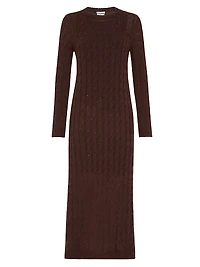 Mohair, Cotton and Wool Dazzling Cable Knit Dress