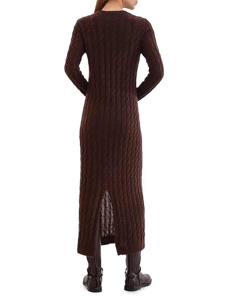Mohair, Cotton and Wool Dazzling Cable Knit Dress