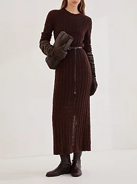 Mohair, Cotton and Wool Dazzling Cable Knit Dress