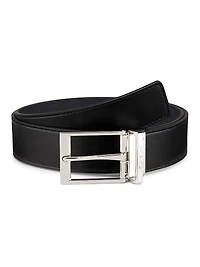 Louis Pin-Buckle Reversible Leather Belt