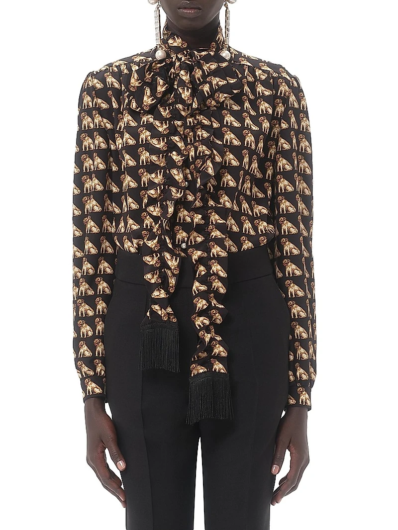 Crepe De Chine Shirt with Petit Charles Print