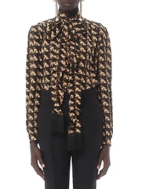 Crepe De Chine Shirt with Petit Charles Print