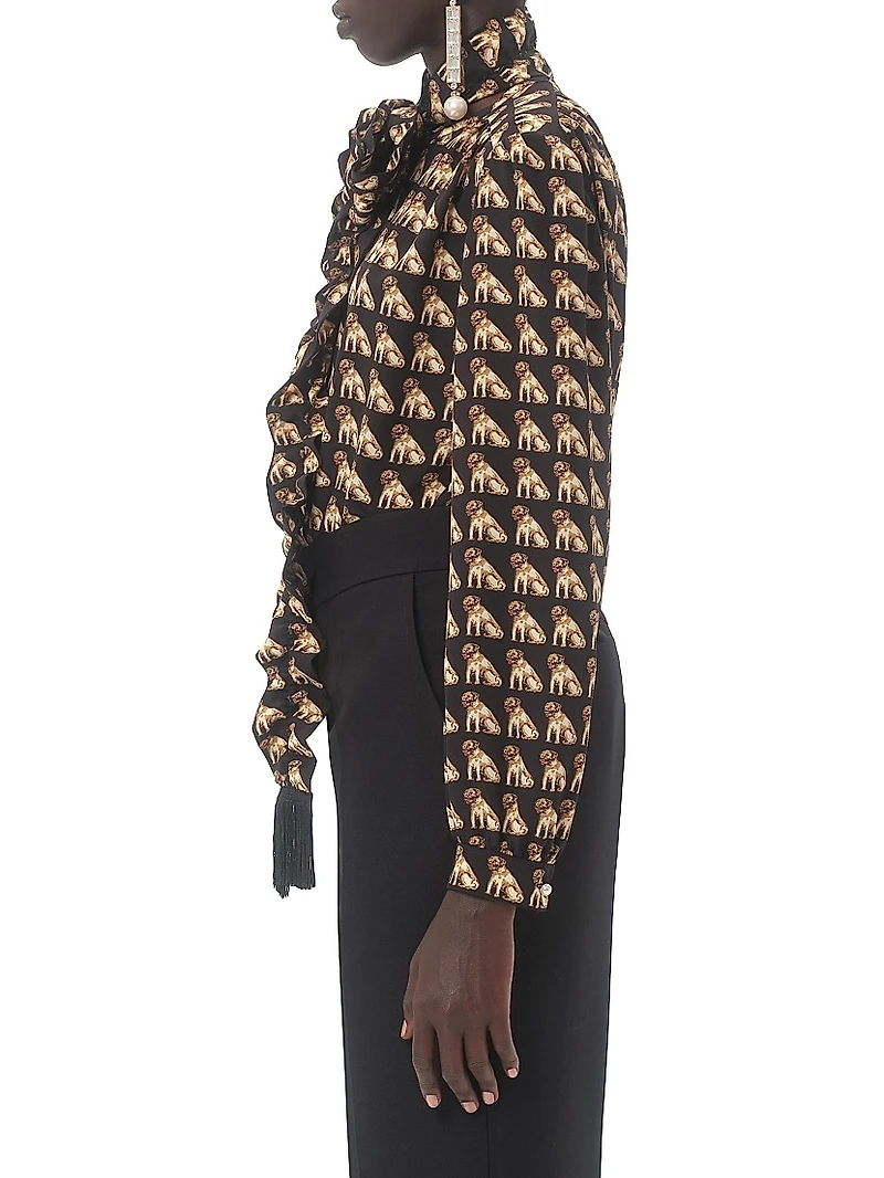 Crepe De Chine Shirt with Petit Charles Print