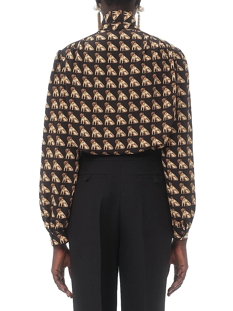 Crepe De Chine Shirt with Petit Charles Print