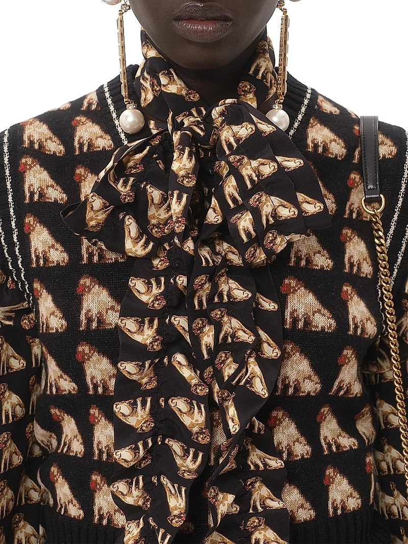 Crepe De Chine Shirt with Petit Charles Print