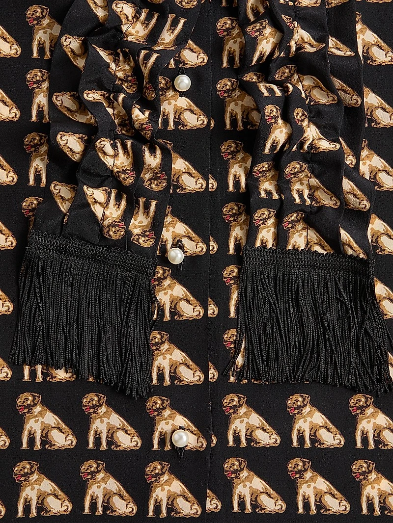 Crepe De Chine Shirt with Petit Charles Print