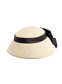 Vlogo Signature Panama Bucket Hat with Satin Bow