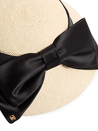 Vlogo Signature Panama Bucket Hat with Satin Bow