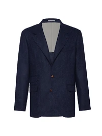 Wool Blend Flecked Grisaille Deconstructed Cavallo Blazer