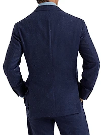 Wool Blend Flecked Grisaille Deconstructed Cavallo Blazer