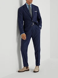 Wool Blend Flecked Grisaille Deconstructed Cavallo Blazer