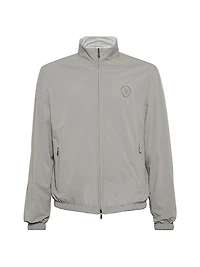 Silk and Cotton Jersey Reversible Outerwear Jacket with Logo