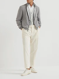 Silk and Cotton Jersey Reversible Outerwear Jacket with Logo