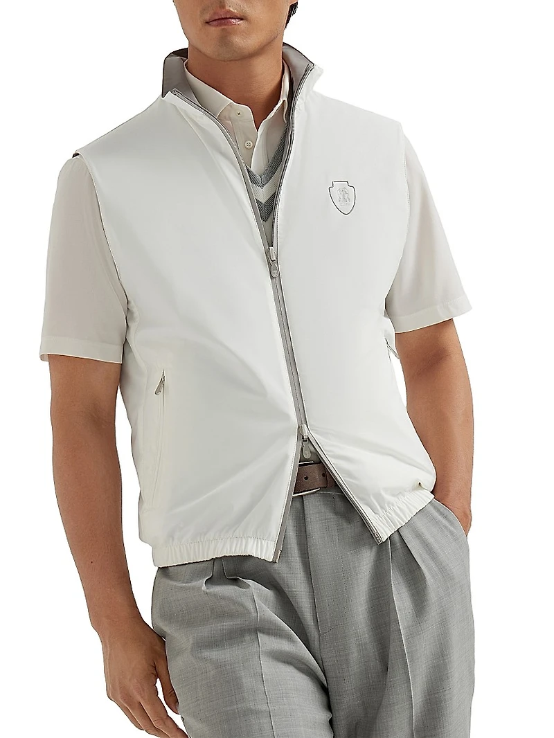 Bonded Nylon Reversible Vest with Logo