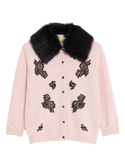 Cardigan with Shearling Collar