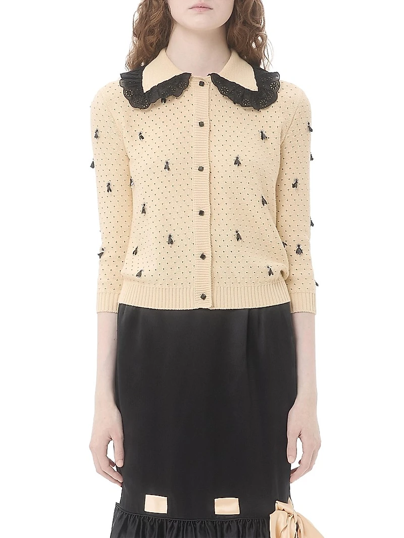 Embroidered Cotton Cardigan