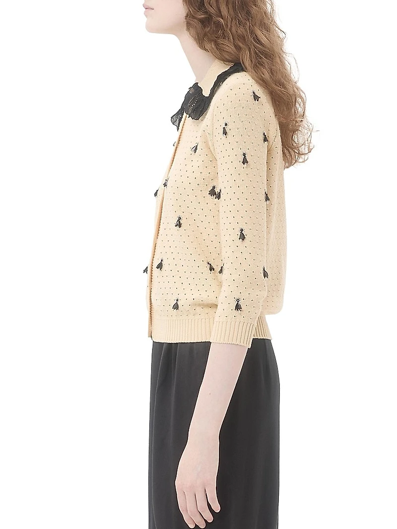 Embroidered Cotton Cardigan