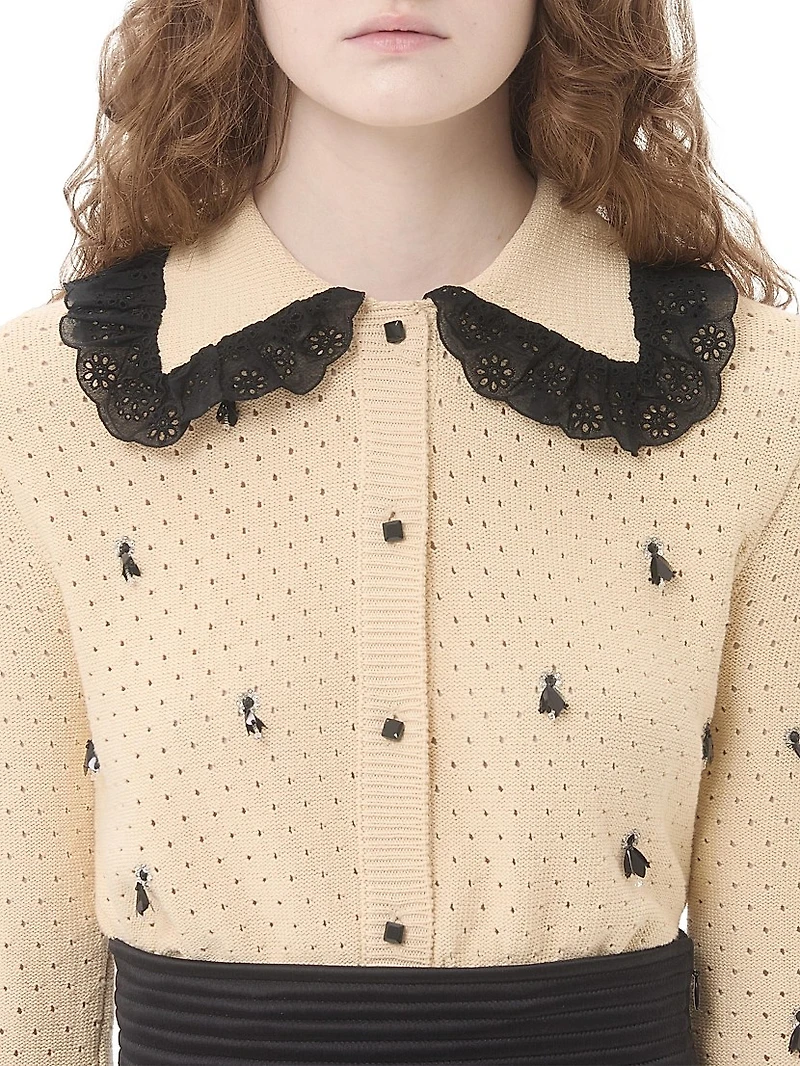 Embroidered Cotton Cardigan