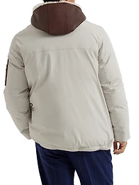 Stretch Bonded Nylon Parka Jacket with Down Padding