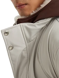 Stretch Bonded Nylon Parka Jacket with Down Padding