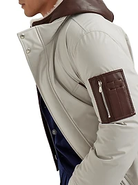 Stretch Bonded Nylon Parka Jacket with Down Padding