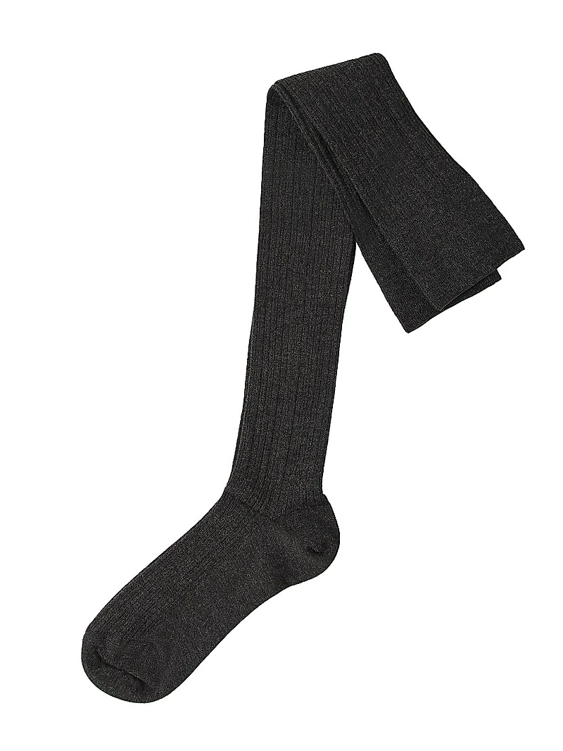 Stretch Cashmere Rib Knit Socks