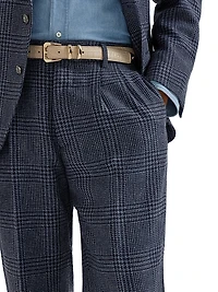 Prince Of Wales Leisure Fit Trousers with Double Pleats