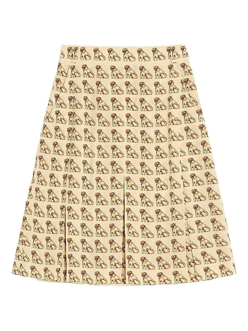 Crepe De Chine Skirt with Petit Charles Print
