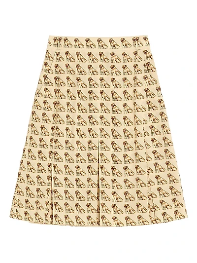 Crepe De Chine Skirt with Petit Charles Print
