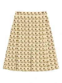 Crepe De Chine Skirt with Petit Charles Print