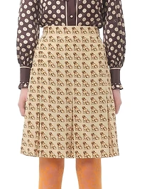 Crepe De Chine Skirt with Petit Charles Print