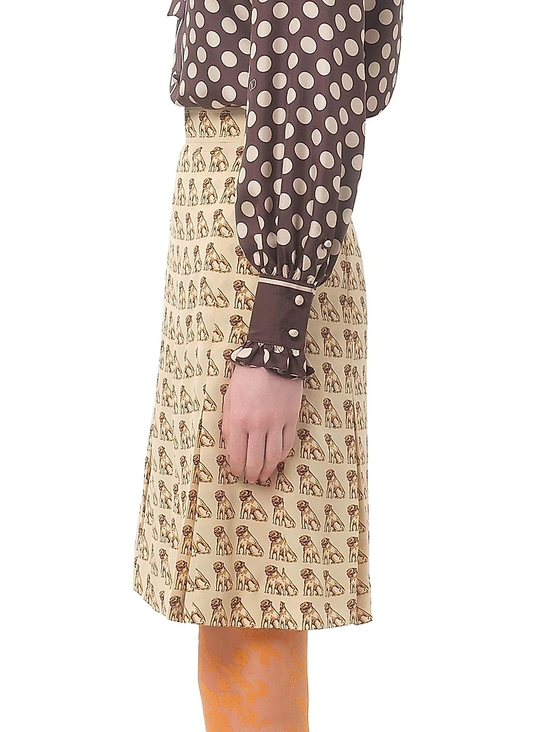 Crepe De Chine Skirt with Petit Charles Print