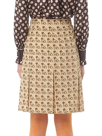 Crepe De Chine Skirt with Petit Charles Print