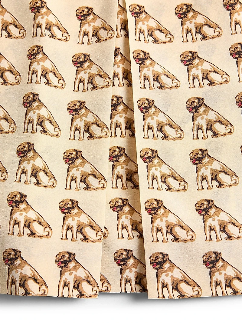 Crepe De Chine Skirt with Petit Charles Print