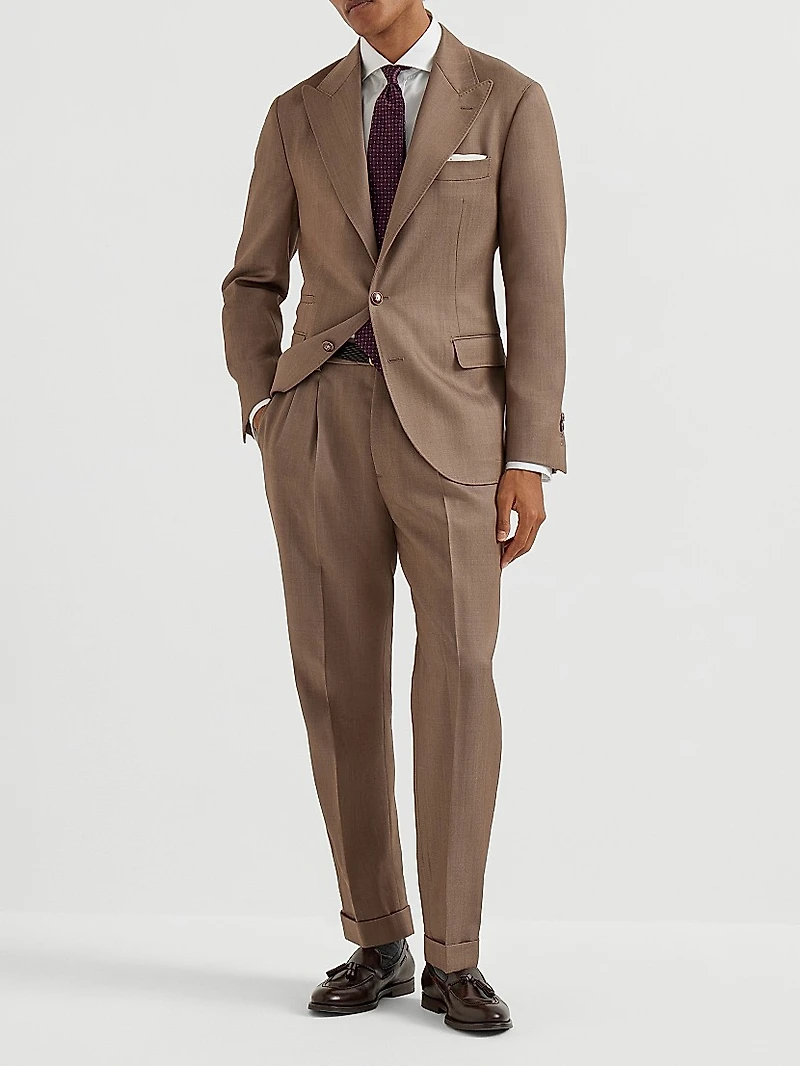 Wool Denim Deconstructed Blazer with Large Peak Lapels