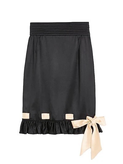 Double Satin Midi Skirt