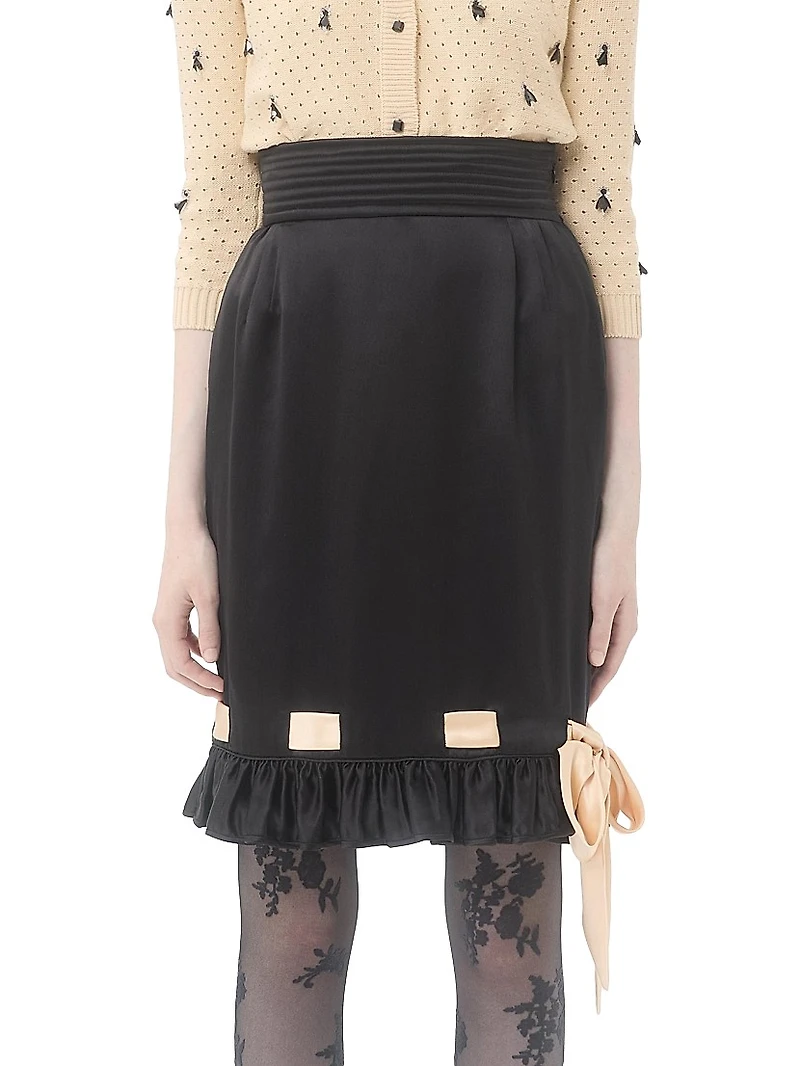 Double Satin Midi Skirt