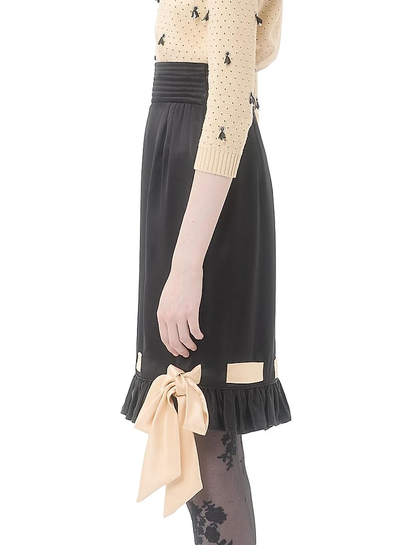 Double Satin Midi Skirt
