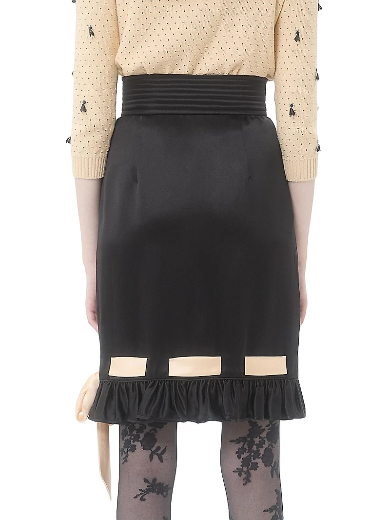 Double Satin Midi Skirt