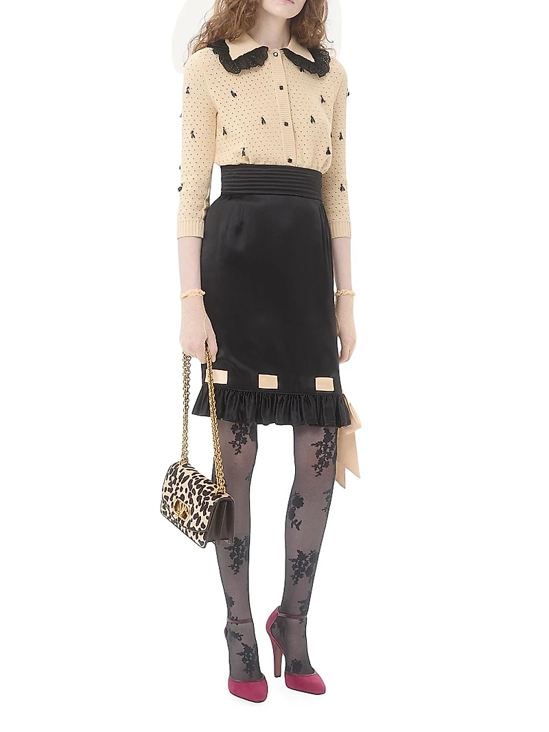 Double Satin Midi Skirt