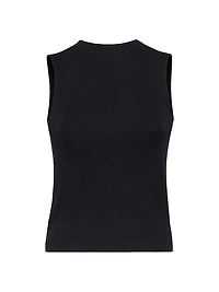 Cotton Ribbed Jersey Top with Monili